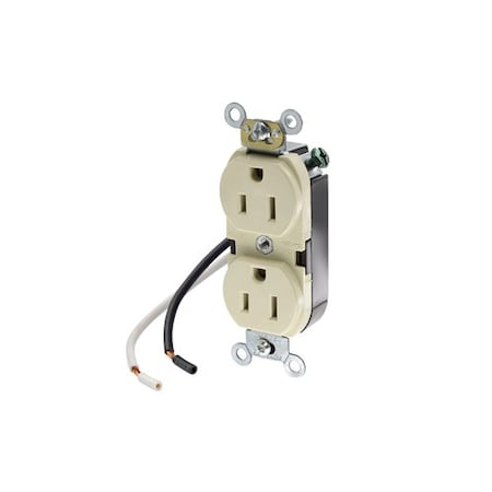 Leviton Leaded Dup 15A 125V Self-Gr Ivr 5040-CI