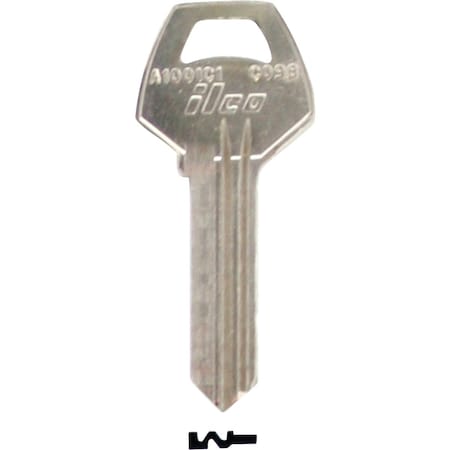 Ilco Corbin Nickel Plated House Key CO98 / A1001C1, 10PK IAL5041125B