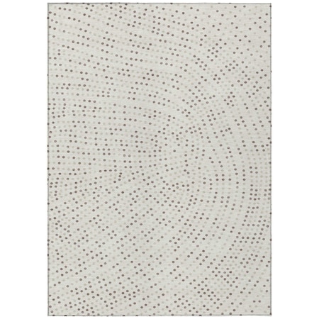 Homeroots 3' X 5' Ivory And Brown Polka Dot Washable Indoor Outdoor Area Rug 599052