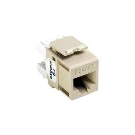 Leviton 1-Port Mod Jack 110 8W8P Utp, T568A/B Cat6 Quickport, Extreme 6+ Ivory 61110-RI6