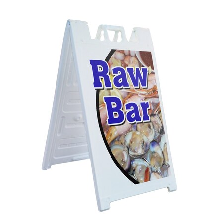 Signmission Raw Bar, A-Frame & 2 Sign Inserts, Heavy-Duty Plastic Frame SBHD-C-2436-Raw Bar