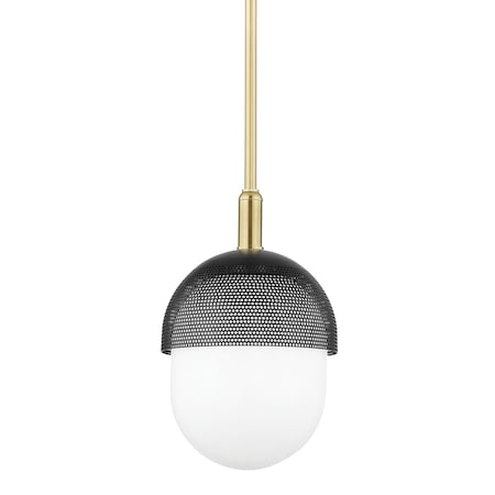 Hudson Valley Lighting Nyack 1 Light Pendant 9 In. Aged Brass/Black 6109-AGB/BK