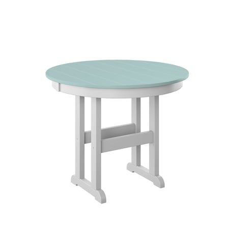 Polybird 38" ROUND TABLE "COUNTER HEIGHT".        SAGE AND WHITE POLYBIRD P15-C