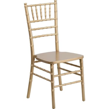 Flash Furniture Hercules Chiavari Chair, Wood Back, 15-3/4 in W 18" L 36-1/4" H XS-GOLD-GG