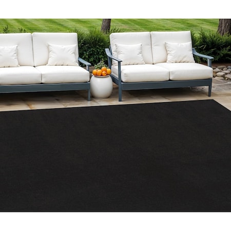 Homeroots 8' X 11' Black Indoor Outdoor Area Rug 522278