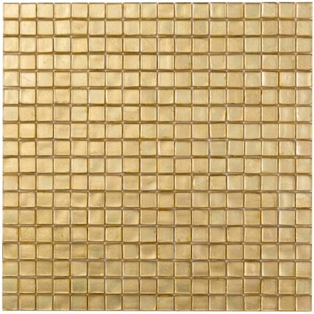 Apollo Tile Skosh 11.6inx11.6in Glossy Satin Sheen Gold Glass Mosaic Wall and Floor Tile 18.69 sqft/case, 10PK APLNB88YL332A