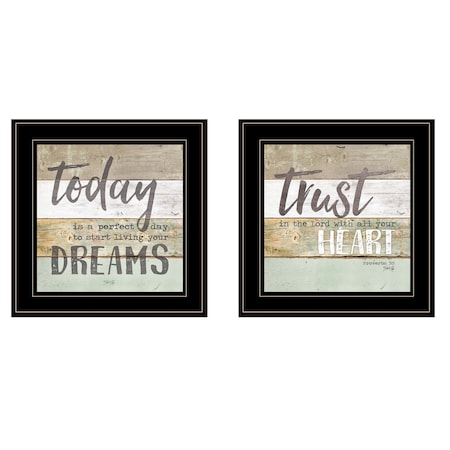Set Of Two Trust in the Lord Black Framed Print Wall Art, 2PK