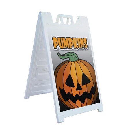 Signmission Pumpkins, A-Frame & 2 Decals Installed, Heavy-Duty Plastic Frame SBHD-D-2436-Pumpkins