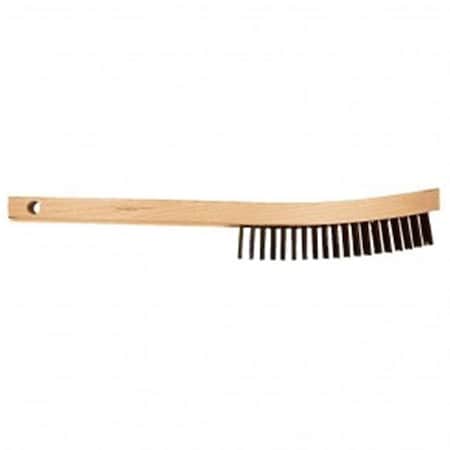 Advance Brush Curved Handle Scratch Brush - Economy 3 x 19 Rows, Carbon Steel Wire 410-85045