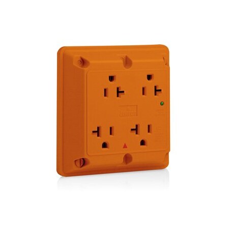 Leviton Surge Protector Four-In-1 Receptacle, 20 Amp, 125 Volt, 5-20R NEMA, Orange 5490-IG