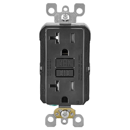 Leviton SmartlockPro 20 amps 125 V Duplex Black GFCI Outlet 5-20R GFTR2-KE