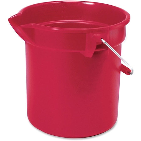 Rubbermaid Commercial Brute 10-quart Utility Bucket, 10.2" H, Red, Steel; High-density Polyethylene (HDPE) RCP296300RD