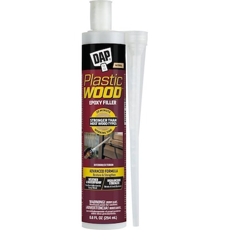 Plastic Wood Epoxy Filler, Liquid, Tan, 8.6 oz Cartridge 7079828050