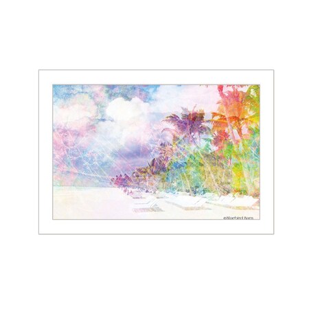 Homeroots Rainbow Colors on the Coast White Framed Print Wall Art 529611
