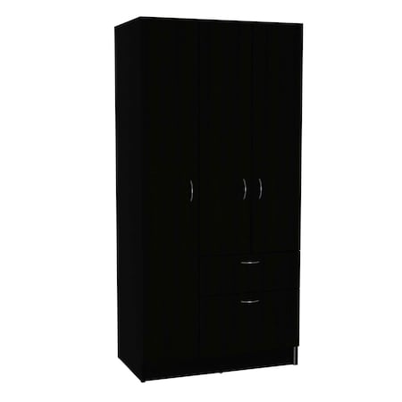 Homeroots 67" Black and White Single Drawer Combo Dresser 403753