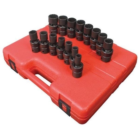 Sunex 1/2 in Drive Metric 12 Point Standard Universal 15-Piece Impact Socket Set 2855