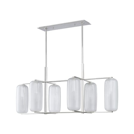 Hudson Valley Lighting Pebble 6 Light Linear 53.125 In. Polished Nickel 3476-PN