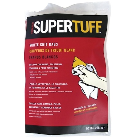 Trimaco T-Shirt Knit Painters Rag, 1/2 lb, Knit T-shirt, White 10811