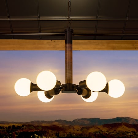 Sunjoy Estes Outdoor Battery Powered Chandelier with Remote control D203004910