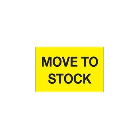 Bubblefast 2 x 3'' - ''Move To Stock'' Fluorescent Yellow Labels BFDL1133