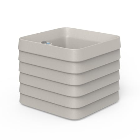 Crescent Garden TruDrop Slat Self Watering Planter Box - Square 22", Parchment A815711