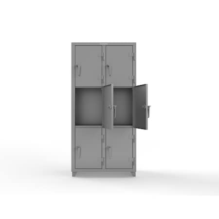 Strong Hold 14 GA Triple-Tier Locker - 6 Compartments 36-6D-18-3T-L