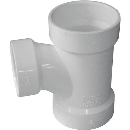 Canplas DWV Sanitary Pipe Tee, 2 x 1-1/2 in, Hub, PVC, White 192128L