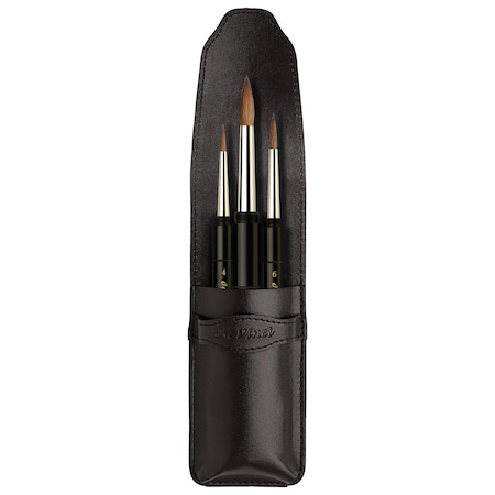 Da Vinci MAESTRO Pocket Travel Brushes, Kolinsky Red Sable, Watercolor, Round, Series 1503, 3-Piece Set VA-5382-1503_0