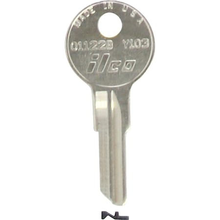 Ilco Yale Nickel Plated House Key Y103 / O1122B, 10PK IAL2830222B