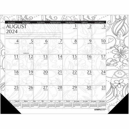 House Of Doolittle Academic Doodle Calendar Desk Pad, 22'' x 17'', August 2024 - July 2025 1875