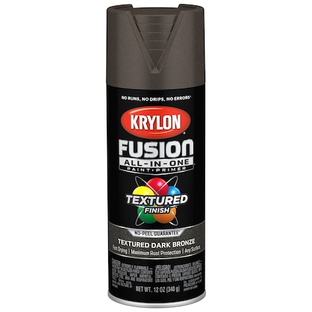 Fusion All-In-One 12 Oz Krylon Dark Bronze Paint & Primer Spray Paint, Textured K02778007