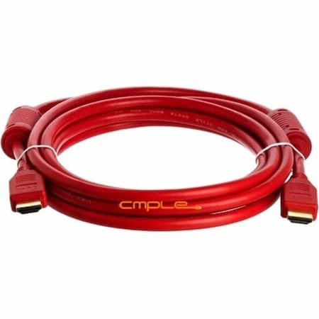 Cmple 977-N 28AWG HDMI Cable with Ferrite Cores - Red -10FT 977-N