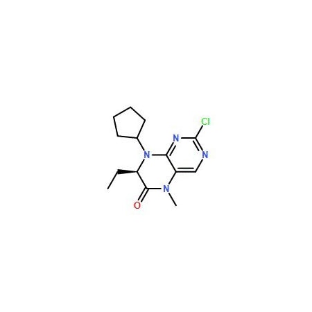Ak Scientific (R)-2-Chloro-8-cyclopentyl-7-ethyl-5-methyl-7, 8-dihydropteridin-6(5H)-one (5g), CAS 755039-55-5 1735AC-5g