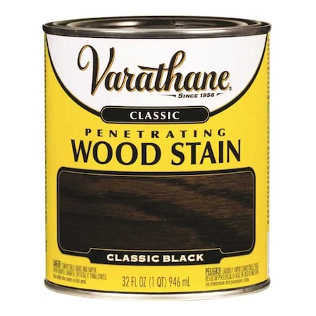 Rust-Oleum Varathane Penetrating Wood Stain, Classic Black, 1 Quart, 2PK 349558