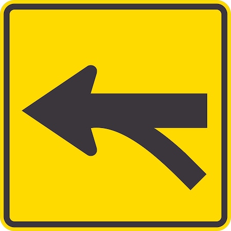 Lyle W4-5L, Entering Roadway Merge Left Symbol, 24x24, High Intensity Prismatic, Yellow G-13090-HI_24x24