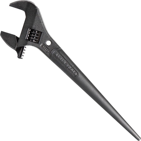 Klein Tools Adjustable Spud Wrench, Open End, 1-7/16 in Head, 0 in Offset, Alloy Steel, Black Oxide 3227
