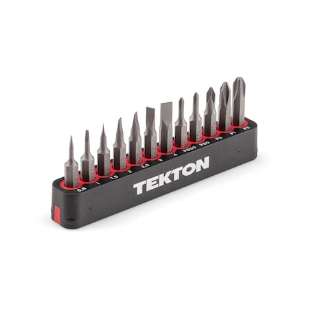 Tekton 4 mm Phillips/Slotted Bit Set with Rail, 12-Piece, P000-P2, 0.8-4 mm DZZ92001