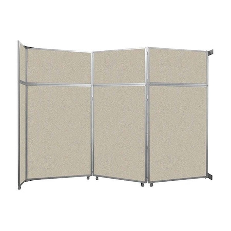 Versare Operable Wall Folding Room Divider 11'9" x 8'5-1/4" Sand Fabric 1070318