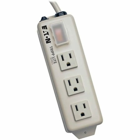 Tripp Lite Outlet Strip, SJT, 3 5-15R, 5-15P, 6 ft., Light Gray TLM306NC