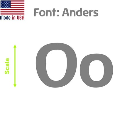 Aacc Self-Adhesive Vinyl Letter: O, Scale: 10 cm. Color: Gray Font: Anders by AACC-Anders-UO-Gray-M10x1