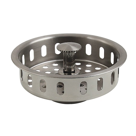 Kingston Brass Kitchen Sink Basket Strainer, Brushed Nickel KBP2008