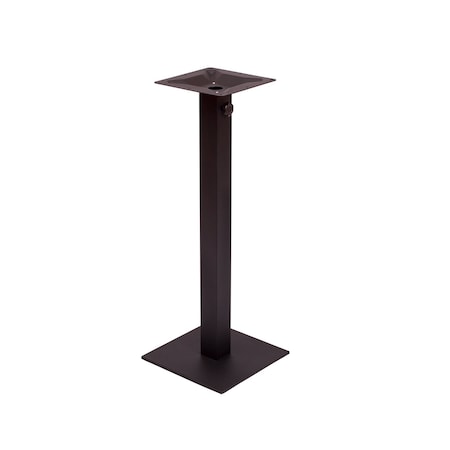 Bfm Seating Margate 24in Square Bar Height Base - Zinc Plated Cast Iron Bottom, Stainless Steel Column PHTB24SQBLTU