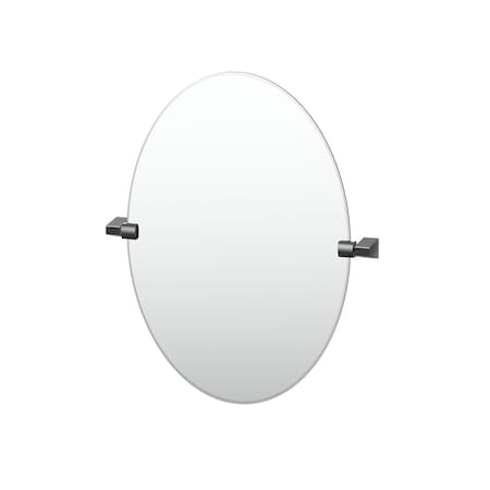 Gatco A-Line 26.5" Frameless Oval Mirror, Matte Black 5659MX
