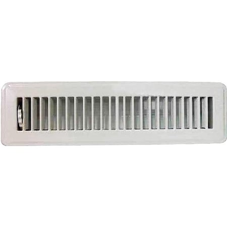 Prosource ProSource FR01-2X12W Floor Register, 12 in W x 2 in H Duct Opening, Steel, White FR01-2X12W
