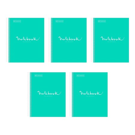 Miquel Rius Emotions 1-Subject Notebook, Turquoi, PK 5 48274CS