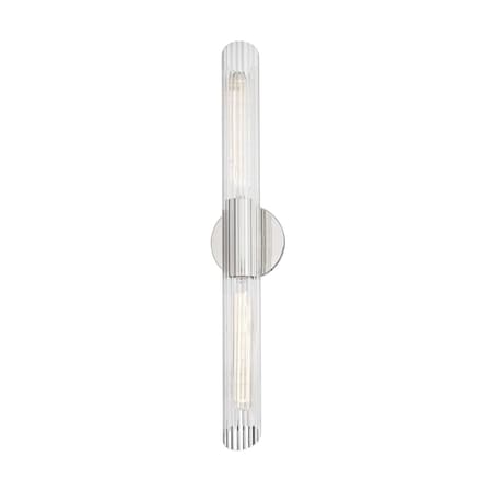 Mitzi Cecily 2 Light Wall Sconce 24.75 In. Polished Nickel H177102L-PN