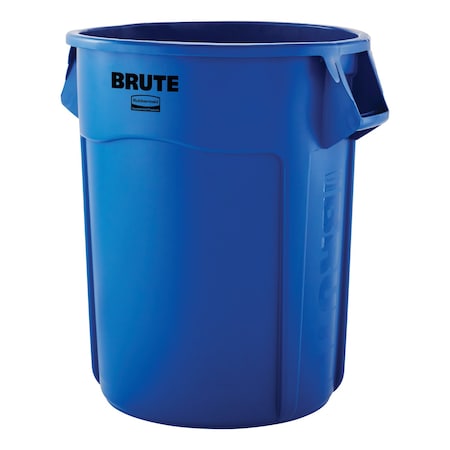 Rubbermaid Commercial BRUTE 55 gal Round Heavy Duty Plastic Can, Blue, None, Plastic, Not Applicable 1779732