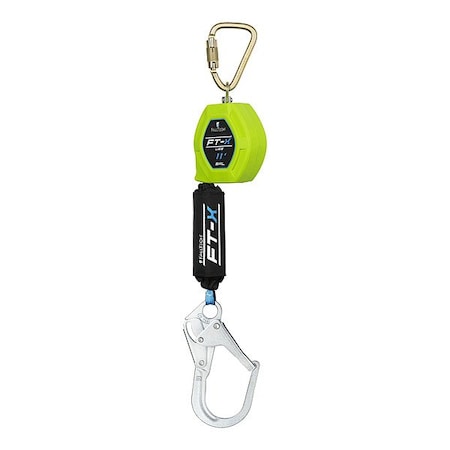 Falltech Dyneema(R) Self-Retracting Lifeline, Carabiner, Steel, 1 Leg(s), 420 lb Weight Capacity 84711SC3