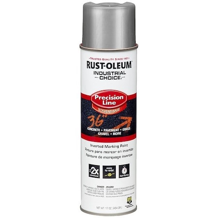 Rust-Oleum Precision Line Marking Paint, 16 oz, Silver, Solvent -Based 239007