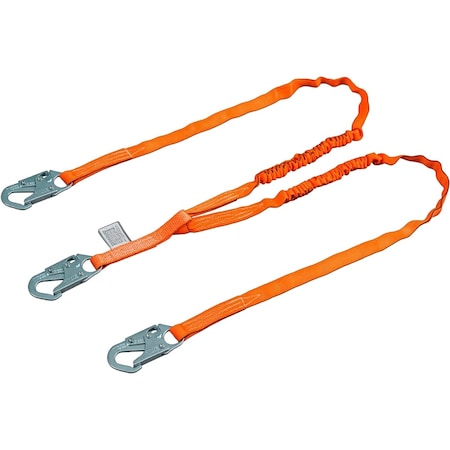 Miller Single Leg Tubular Shock-Absorbing Lanyard with Locking Snap Hooks T5112-Z7/6FTAF